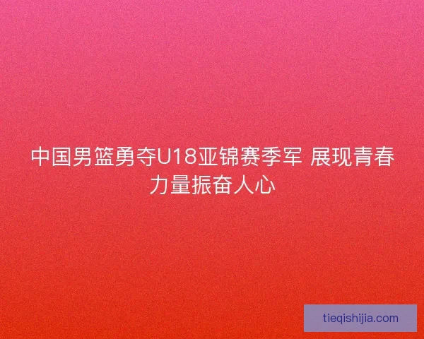 中国男篮勇夺U18亚锦赛季军 展现青春力量振奋人心